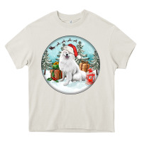 Cream Christmas samoyed dog Heavy Core Tee - FaDigitalArtStudio