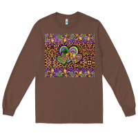 Chestnut mardi gras fleur de lis hearts leopard glitter Long Sleeve Tee - Artiststas