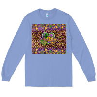 Colony Blue mardi gras fleur de lis hearts leopard glitter Long Sleeve Tee - Artiststas