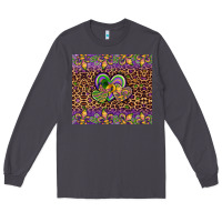 Smoke mardi gras fleur de lis hearts leopard glitter Long Sleeve Tee - Artiststas