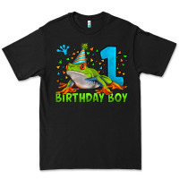 Black birthday boy frog age 1 Premium Tee - LillyAllenDesigns