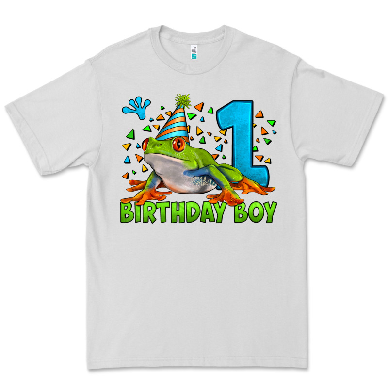 Birthday Boy Frog Age 1 Premium Tee by LillyAllenDesigns | Teevron