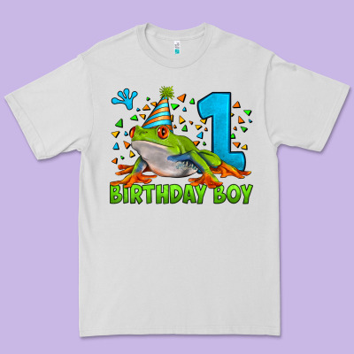 Birthday Boy Frog Age 1 Premium Tee Designed By Lillyallendesigns