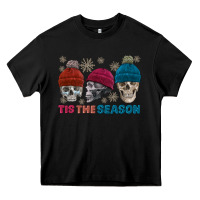 Black tis the season skull winter Heavy Core Tee - FaDigitalArtStudio