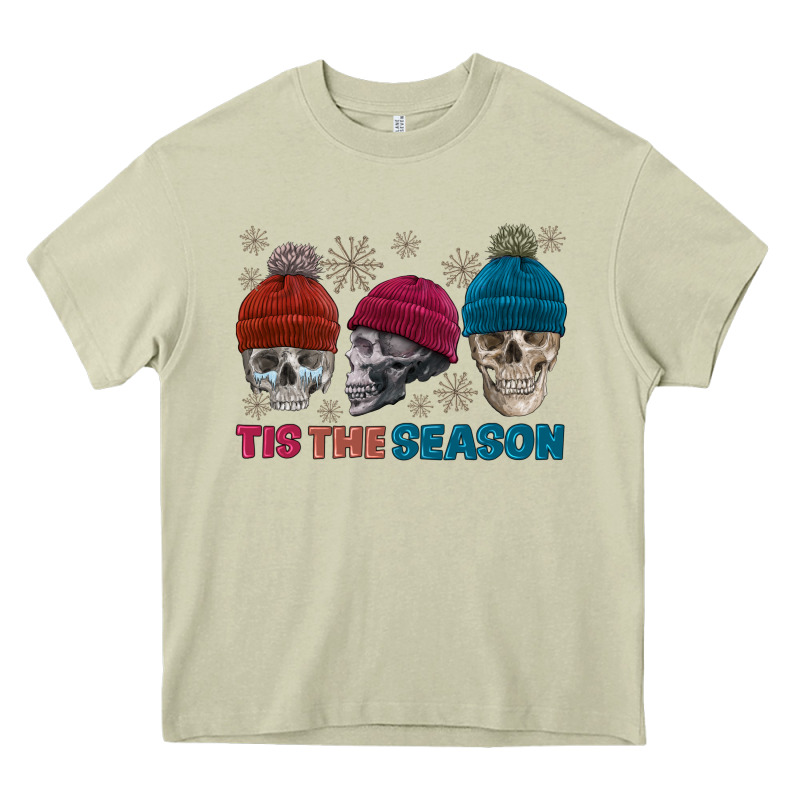 Tis The Season Skull Winter Heavy Core Tee by FaDigitalArtStudio | Teevron