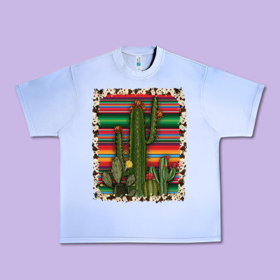 Serape Cowhide Cacti Urban Heavy Tee Designed By Ranaportraitstore