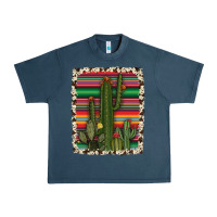 Midnight Navy serape cowhide cacti Urban Heavy Tee - RanaPortraitStore