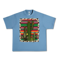 Pebble Blue serape cowhide cacti Urban Heavy Tee - RanaPortraitStore