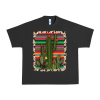Pigment Black serape cowhide cacti Urban Heavy Tee - RanaPortraitStore