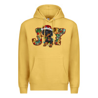 Antique Gold dachshund puppy christmas joy Premium Hoodie - BarkalooDesign