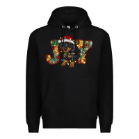 Black dachshund puppy christmas joy Premium Hoodie - BarkalooDesign