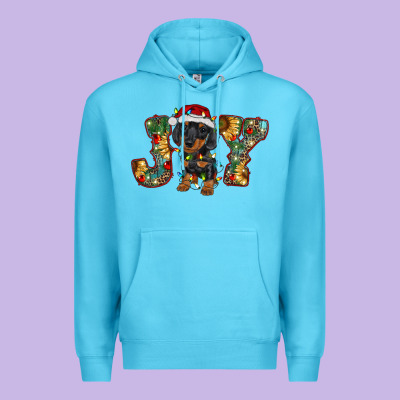 Dachshund Puppy Christmas Joy Premium Hoodie Designed By Barkaloodesign