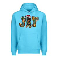 Ocean Blue dachshund puppy christmas joy Premium Hoodie - BarkalooDesign