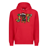 Red dachshund puppy christmas joy Premium Hoodie - BarkalooDesign