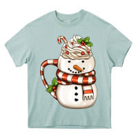 Arona Christmas Snowman Coffee Cup Heavy Core Tee - FaDigitalArtStudio