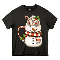 Asphalt Christmas Snowman Coffee Cup Heavy Core Tee - FaDigitalArtStudio