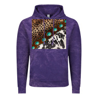 Cloud Purple leopard and cowhide gemstone leather Vintage Hoodie - BarkalooDesign