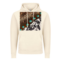 Vintage Artic leopard and cowhide gemstone leather Vintage Hoodie - BarkalooDesign
