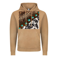 Vintage Camel leopard and cowhide gemstone leather Vintage Hoodie - BarkalooDesign