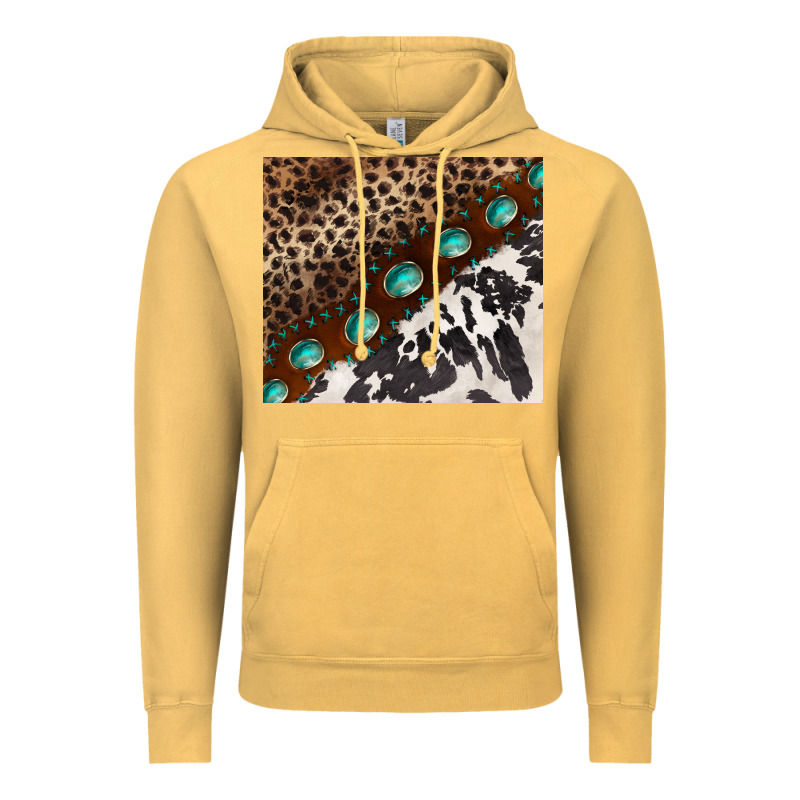 Leopard And Cowhide Gemstone Leather Vintage Hoodie by BarkalooDesign | Teevron