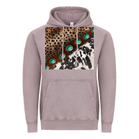 Vintage Zinc leopard and cowhide gemstone leather Vintage Hoodie - BarkalooDesign