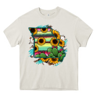 Cream Missouri Map Sunflower Cactus Serape Heavy Core Tee - RanaPortraitStore
