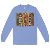 Colony Blue mardi gras fleur de lis cowhide serape leopard glitter brushstrokes Long Sleeve Tee - Artiststas