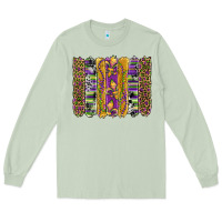 Matcha mardi gras fleur de lis cowhide serape leopard glitter brushstrokes Long Sleeve Tee - Artiststas