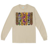 Mushroom mardi gras fleur de lis cowhide serape leopard glitter brushstrokes Long Sleeve Tee - Artiststas