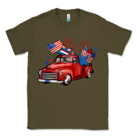 Army Green american truck 4th of july Classic Tee - BarkalooDesign