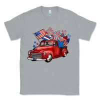 Heather Grey american truck 4th of july Classic Tee - BarkalooDesign