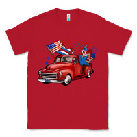 Red american truck 4th of july Classic Tee - BarkalooDesign
