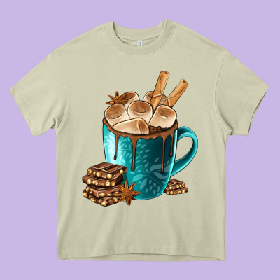 Chocolate And Coffee Heavy Core Tee Designed By Fadigitalartstudio