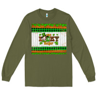 Army Green st patricks one lucky heifer Long Sleeve Tee - Artiststas