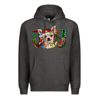 Charcoal Heather christmas chihuahua joy Premium Hoodie - BarkalooDesign