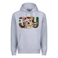 Heather Grey christmas chihuahua joy Premium Hoodie - BarkalooDesign