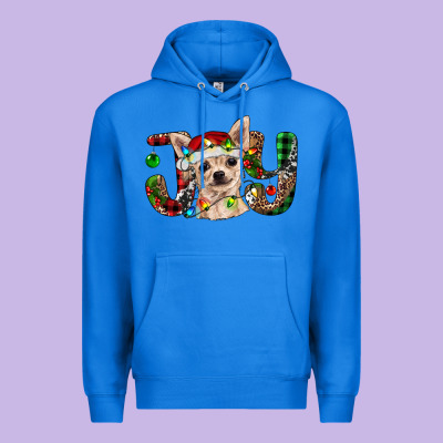 Christmas Chihuahua Joy Premium Hoodie Designed By Barkaloodesign
