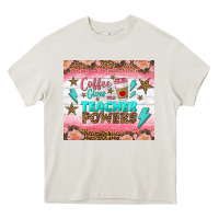Cream coffee gives me teacher powers tumbler Heavy Core Tee - BundleAndBundleShop