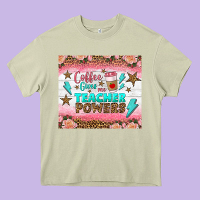 Coffee Gives Me Teacher Powers Tumbler Heavy Core Tee Designed By Bundleandbundleshop