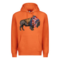 Carrot american bison with indian headdress Premium Hoodie - RanaPortraitStore