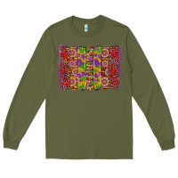 Army Green mardi gras crawfish brushstrokes Long Sleeve Tee - Artiststas