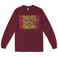 Burgundy mardi gras crawfish brushstrokes Long Sleeve Tee - Artiststas