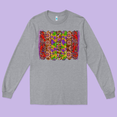 Mardi Gras Crawfish Brushstrokes Long Sleeve Tee Designed By Artiststas