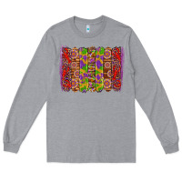 Heather Grey mardi gras crawfish brushstrokes Long Sleeve Tee - Artiststas