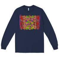 Navy mardi gras crawfish brushstrokes Long Sleeve Tee - Artiststas