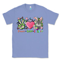 Colony Blue peace love easter bunny Classic Tee - FaDigitalArtStudio