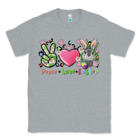 Heather Grey peace love easter bunny Classic Tee - FaDigitalArtStudio