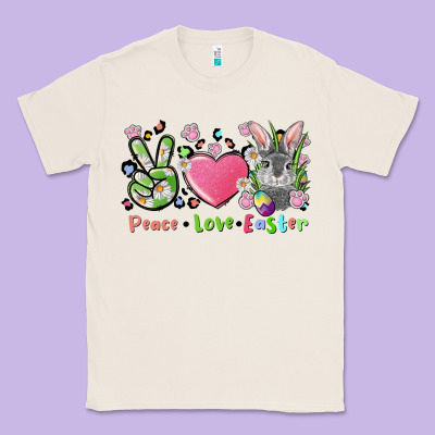 Peace Love Easter Bunny Classic Tee Designed By Fadigitalartstudio