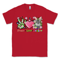 Red peace love easter bunny Classic Tee - FaDigitalArtStudio