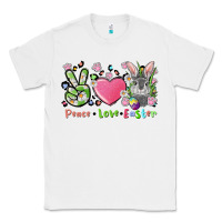 White peace love easter bunny Classic Tee - FaDigitalArtStudio